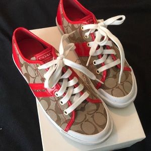 Super cute fun red coach shoes